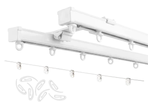 Szyna Sufitowa Dwutorowa PS Biała ZESTAW WAVE co 6 cm