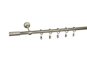 Karnisz Metalowy Rurkowy Ścienny Pojedynczy Inox