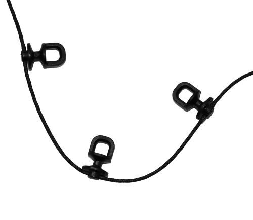 Ślizgi na sznurku do systemu WAVE co 8 cm czarne nieobrotowe (mb) 